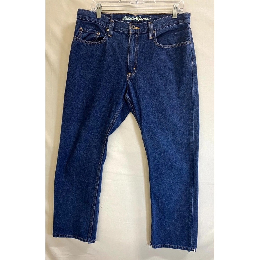 Eddie Bauer Jeans Mens 34x30 Blue Denim Specially Dyed Streetwear Straight Leg